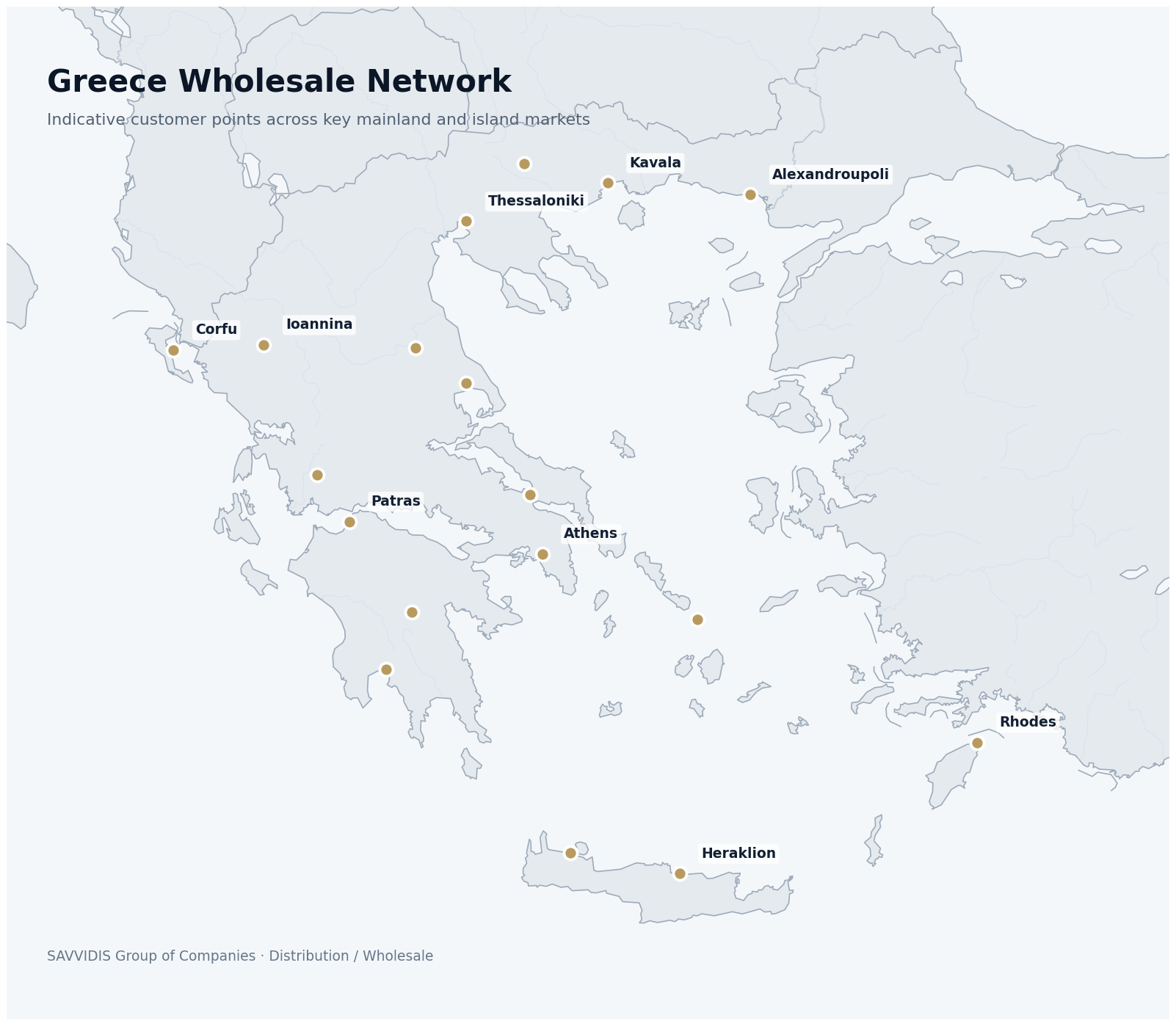 Wholesale network in Greece and Cyprus
