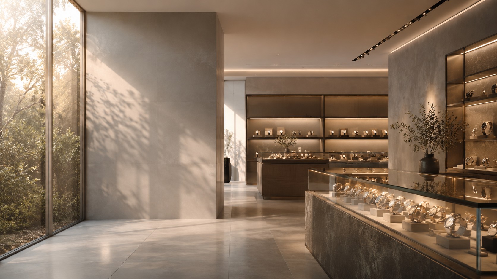 Boutique interior with elegant displays